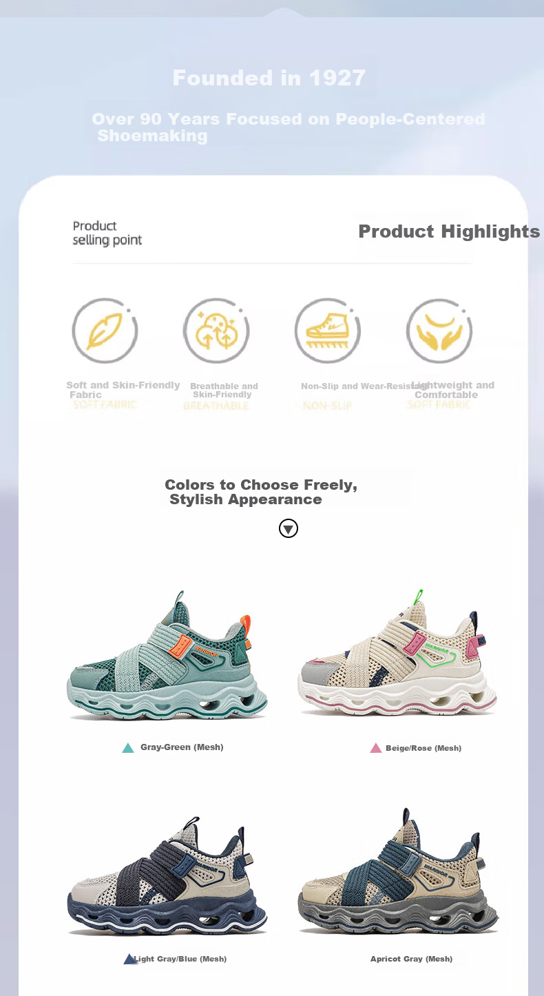 Warrior Boys' Summer Sports Shoes Children's Running Shoes Breathable Mesh Sneakers for Girls WZ-1586-1 Gray Green Size 35 1