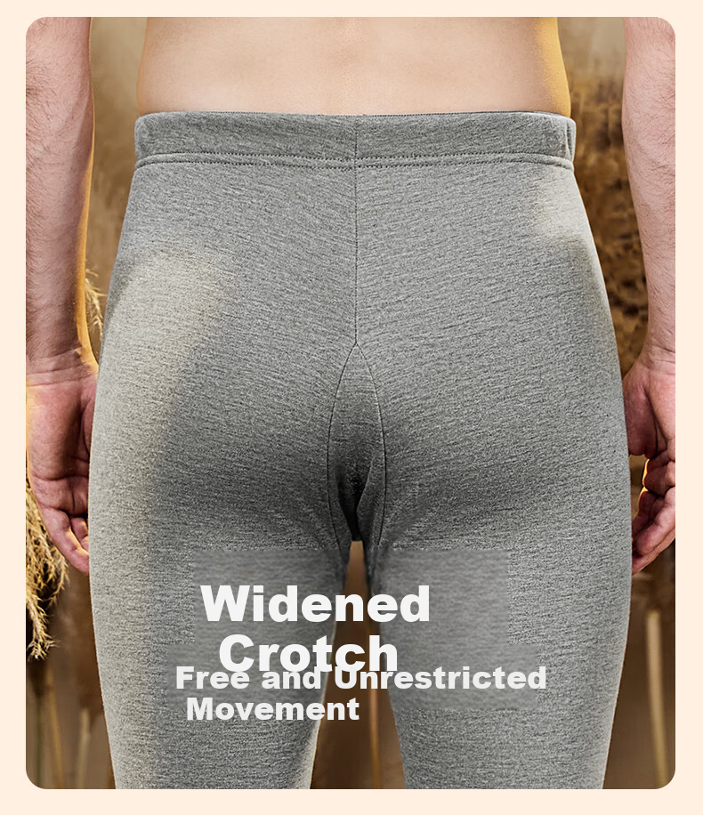 Hengyuanxiang Men's Thermal Fleece-Lined Thickened Autumn Winter Cold-Resistant Base Layer Cotton Pants Long Johns for Middle-Aged and Elderly 15