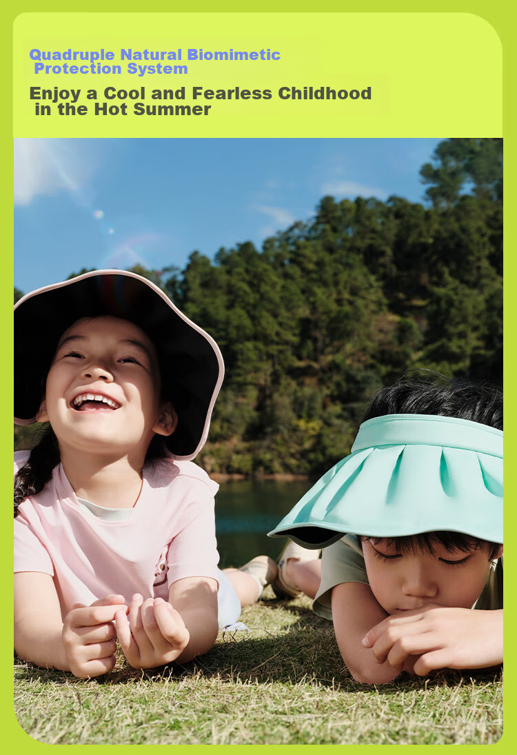 Beneunder Children's Sun Protection Hat Sunshade Cap Open Top Hat Unisex Kids Black Coated Shell Hat BM552 Assorted Gummies 50-54cm 7