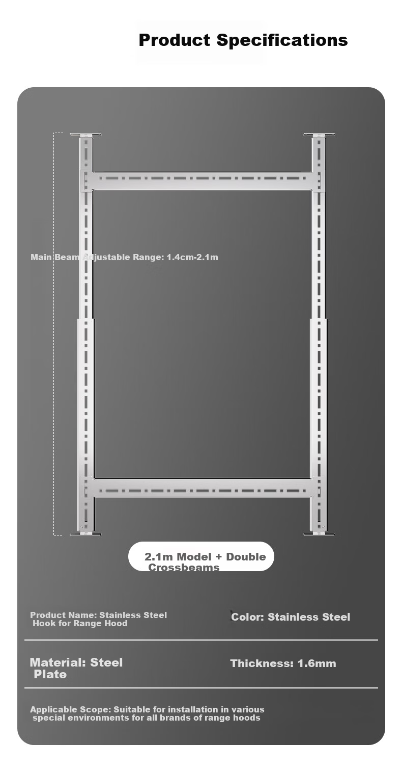 Behind the Scenes Hero Range Hood Window Bracket Balcony Kitchen Universal Range Hood Mount Hollow Wall Installation Range Hood Bracket 1.2m 7