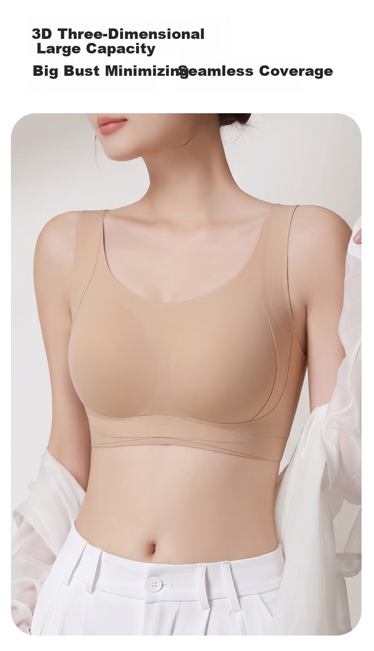 GRACEWELL [Lift And Support to Prevent Sagging] Thin Large-Bust Minimizer Women's Underwear, Seamless Foundation Bra, Side Support Brassiere 10