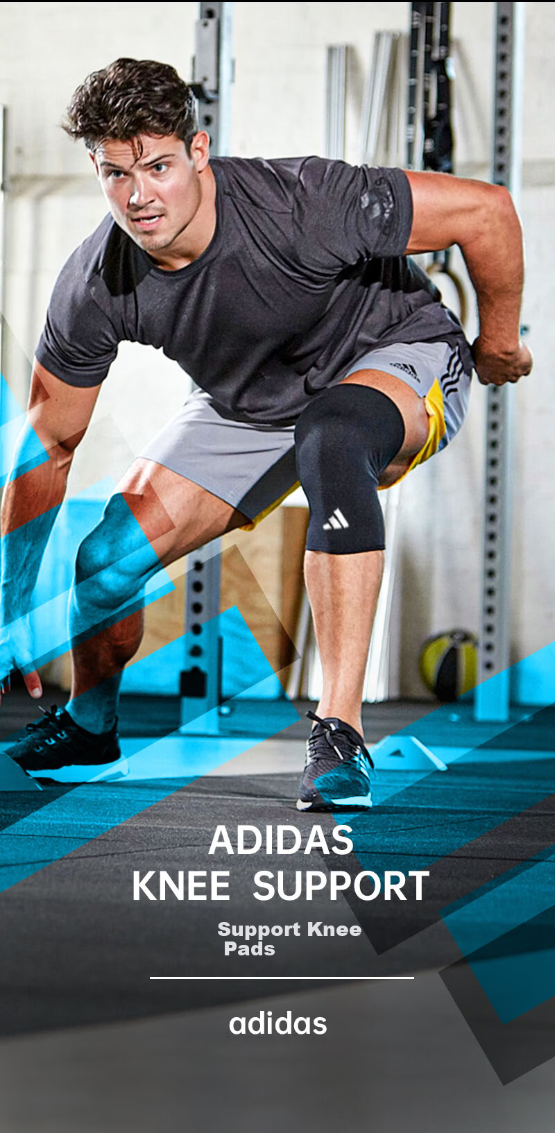 Adidas Knee Brace Sports Warmth for Men and Women Running Meniscus Injury Arthritis Mountaineering Basketball Badminton Black Size L 2