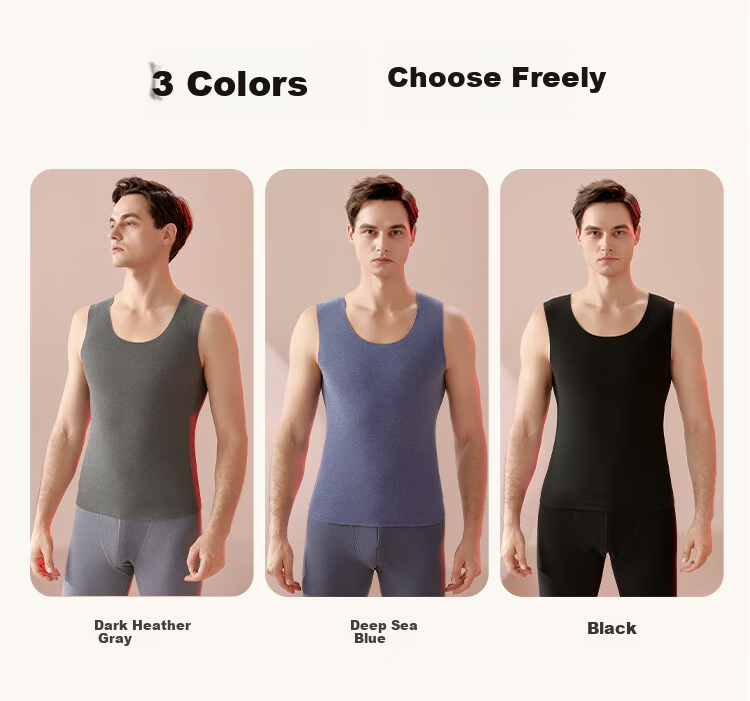 Hengyuanxiang 100% Wool Filled Men's Thermal Vest Thickened Warm Base Layer Sleeveless Jacket Waistcoat 13