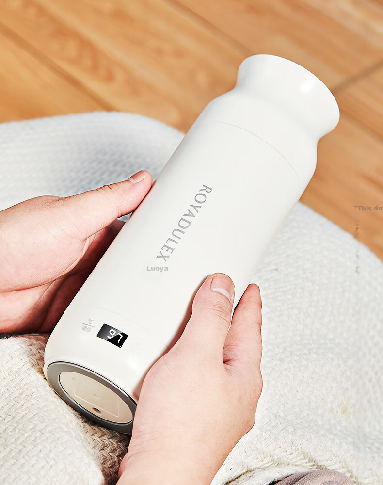 ROYALTY LINE Portable Electric Water Heater Cup Small Electric Kettle Travel Electric Cup Smart Thermostat 304 Stainless Steel Kettle 0.45L 7