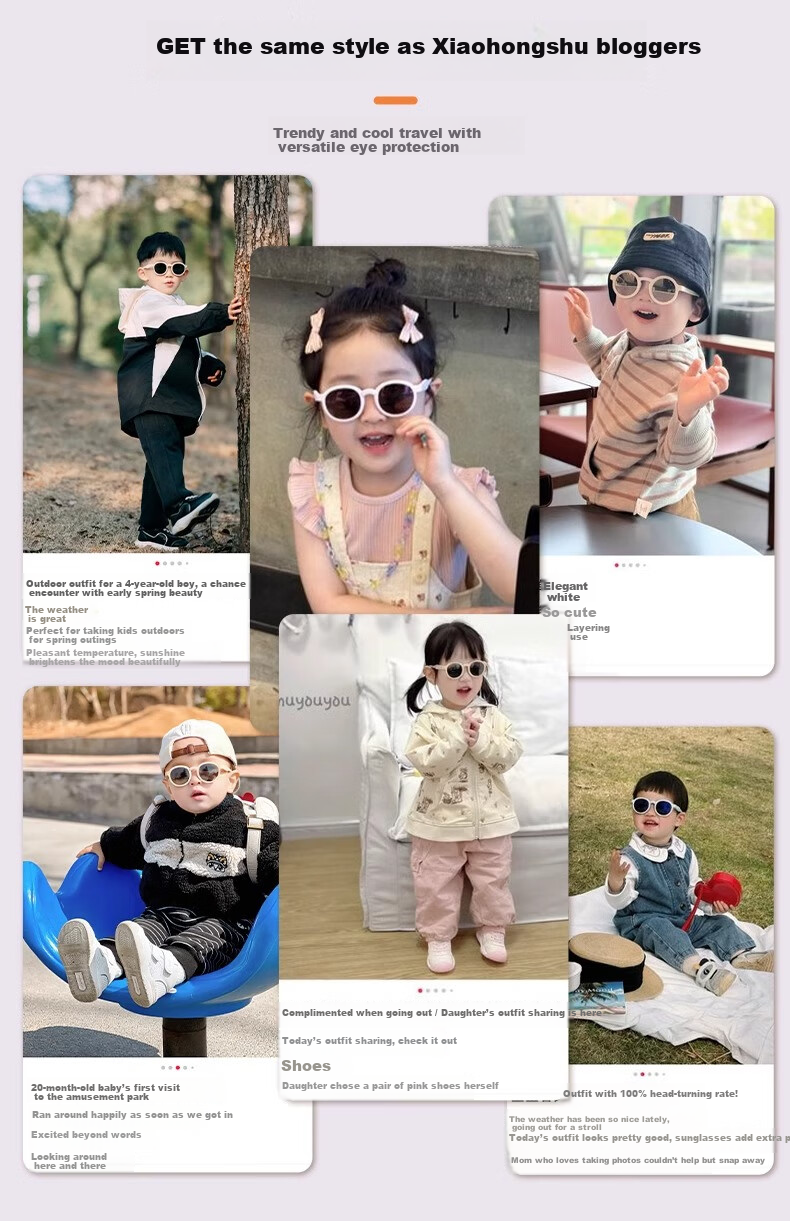 Kigo 2025 Kids Polarized Sunglasses Baby Fashion Sun Protection Glasses Baby Pink 0-2 Years 4