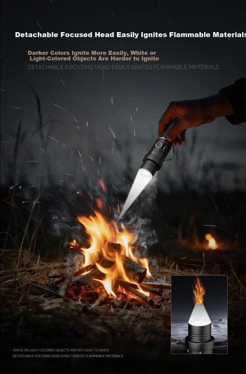 PHILIPS High-Power Flashlight Long Battery Life Outdoor Survival Ultra-Bright Military Long-Range Portable 200000 Lumens 8