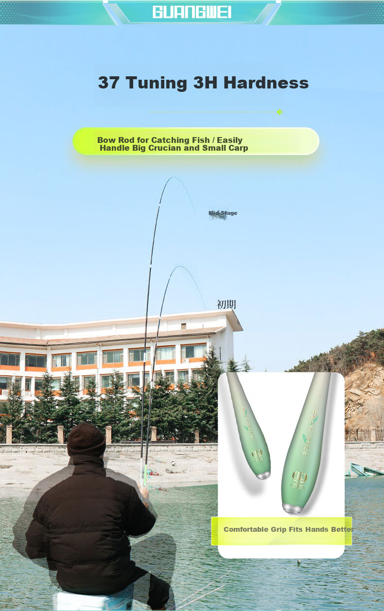 GW 2.7m Silver Shadow Crucian Carp Second Generation Ultra-Light Ultra-Thin Hand Fishing Rod Tai Fishing Rod Fishing Gear 6