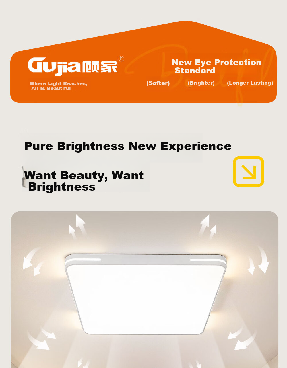 Kuka LED Ceiling Light Eye Protection Cree Source Living Room Bedroom Lighting Three-Bedroom Two-Living Room Set [Installation Included] 15