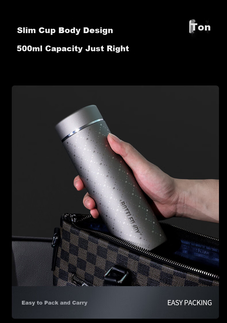 Dundun Pure Titanium Insulated Large Capacity Water Bottle for Men and Women High-End Titanium Tea Cup Stylish Portable Titanium Water Bottle 7