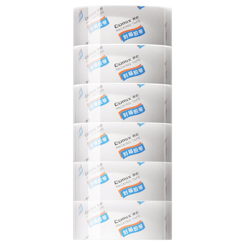 COMIX Transparent Tape/wide Tape/boxing Tape High Transparency Packing Tape 6 Rolls Width 48mm*100y*50um Length 91.4 Meters/roll JT4810-6