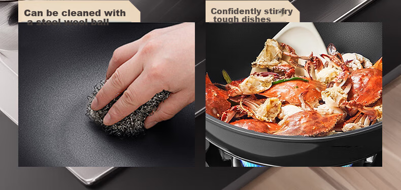 Royalstar Ceramic Non-Stick Stir-Fry Pan Lightweight Titanium Cooking Wok Low Oil Smoke Compatible with Induction and Gas Stoves 30CM 6