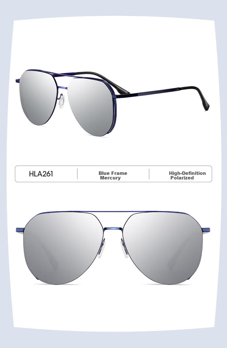 HLA Polarized Sunglasses Ultra-Light β-Titanium Temple Driving Sunglasses Men UV Protection Outdoor Fishing Glasses 12