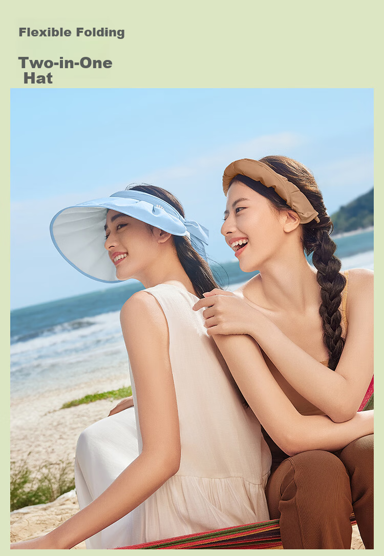 BENEUNDER Shell Topless Hat Fashion Outdoor Hat Portable UV Protection Sun Hat Random Color 17