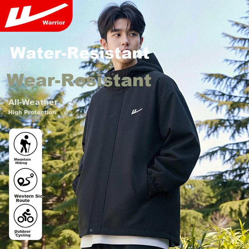 Warrior Men's Outdoor Sports Jacket Single-Layer Three-Protection Hard Shell Mountaineering Windproof Jacket Men's Windbreaker
