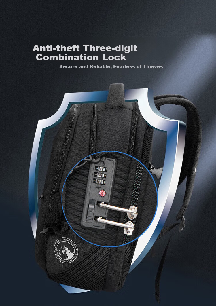 CROSSGEAR Swiss Army Knife Large Capacity Business Travel Backpack for Men 17.3-inch Laptop Bag 8