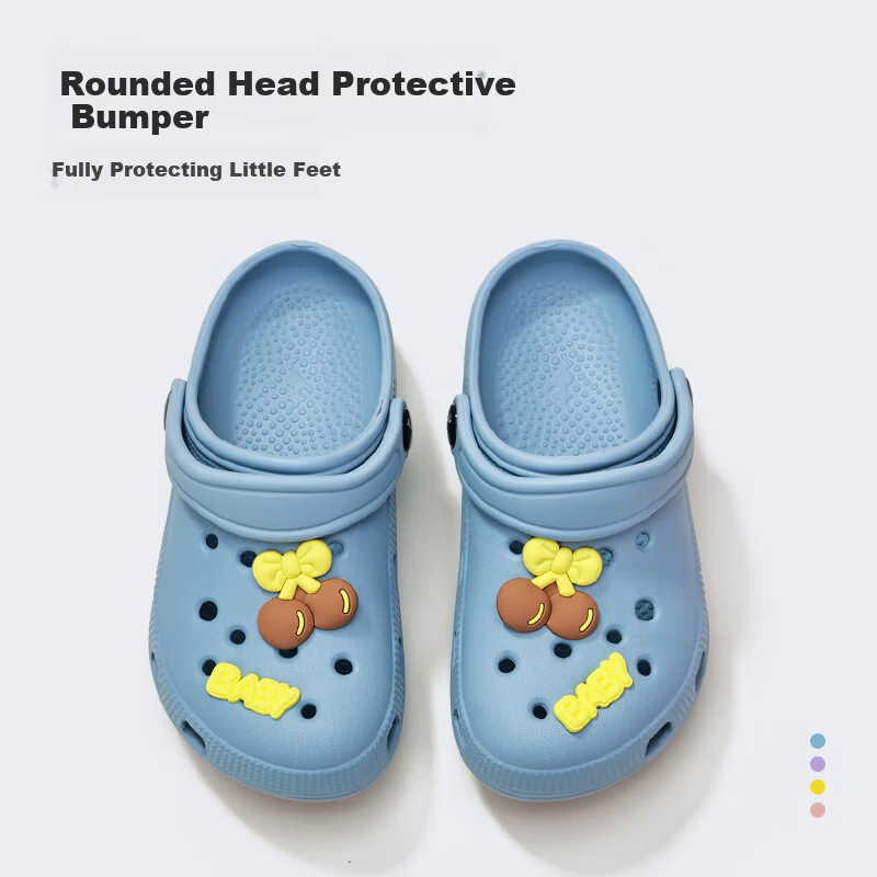 GUOLUOFEI Kids Slippers Boys Girls Summer Indoor Home Non-slip Outdoor Closed-toe Breathable Clog Shoes Pink Size 31-32 3