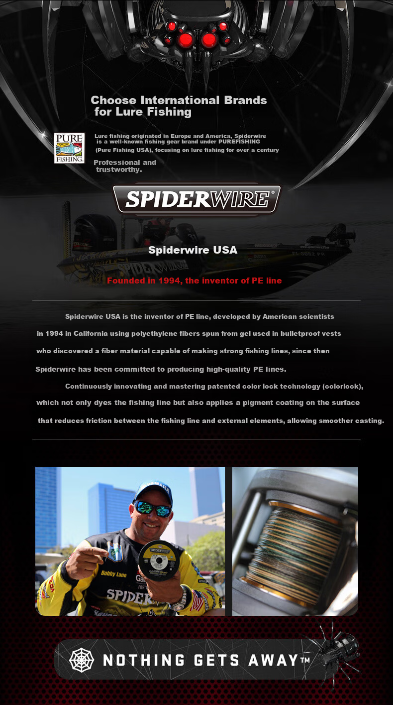 SPIDER WIRE 8-Strand PE Lure Main Line Dyneema Fishing Line Long Cast Braided Line 0.6# 150m Multi-Color per 10m 3
