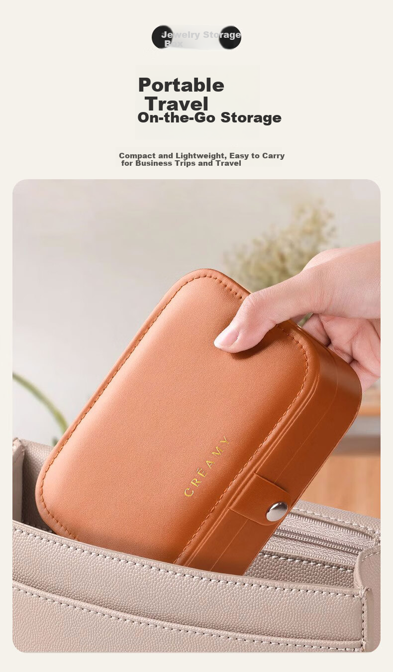40,000 Kilometers High-End Exquisite Jewelry Box for Earrings, Studs, Rings, Necklaces, Gold Portable Accessory Organizer 7