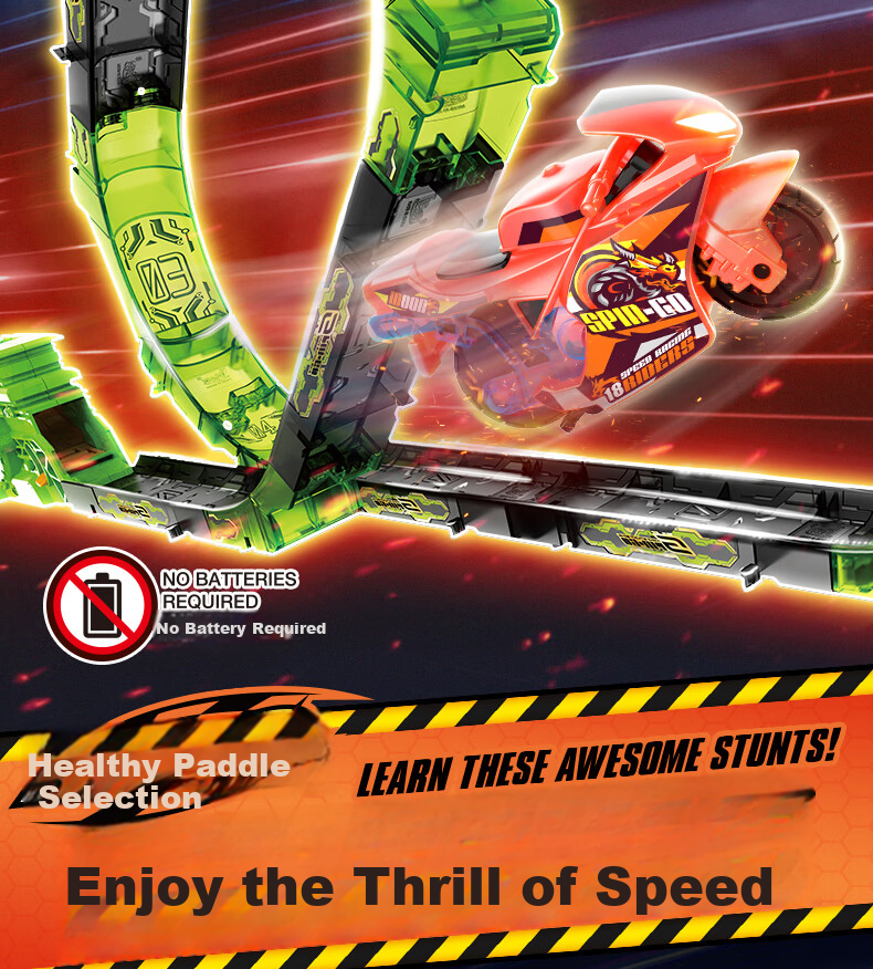 IDoon Soogoo Motorcycle Boys Birthday Gift Toy Set Inertia Car with Track - High Power 1