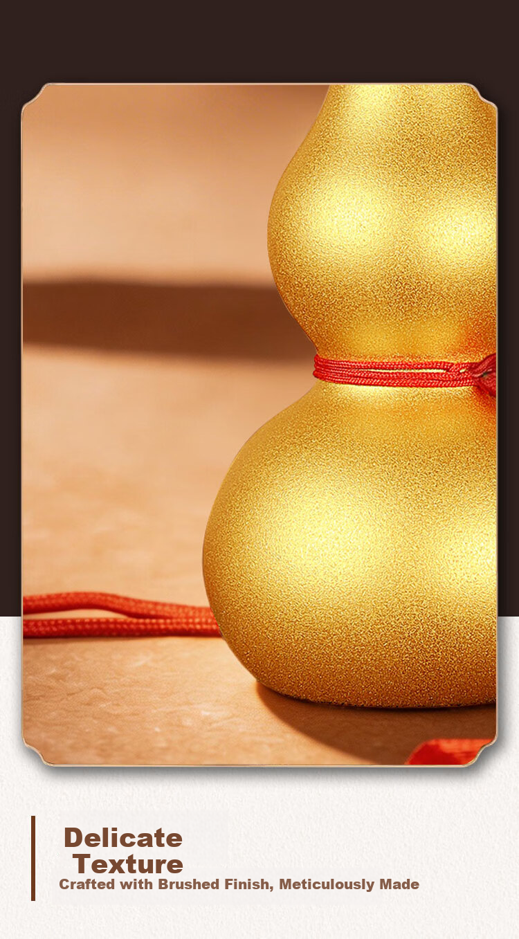 Bin Yue Copper Gourd Pendant Open Hollow Brass Matte Gold Gourd Ornament Small Copper Entryway Decoration Living Room Ornament 9