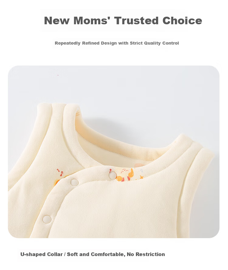 Qiaojiao Duck Baby Vest 220g Newborn Cotton-Padded Sleeveless Jacket Pure Cotton Full Moon Boys Girls Autumn Winter Coat 7