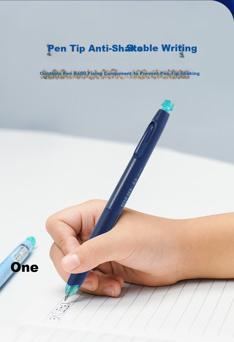 Dianshi Deep Sea Cabin Rotating Gel Pen, Quick-Drying, 0.5mm Black Ink, Purple Dual Ball Refill, Student Exam Writing Pen, Back-To Season, 4-Pack 19