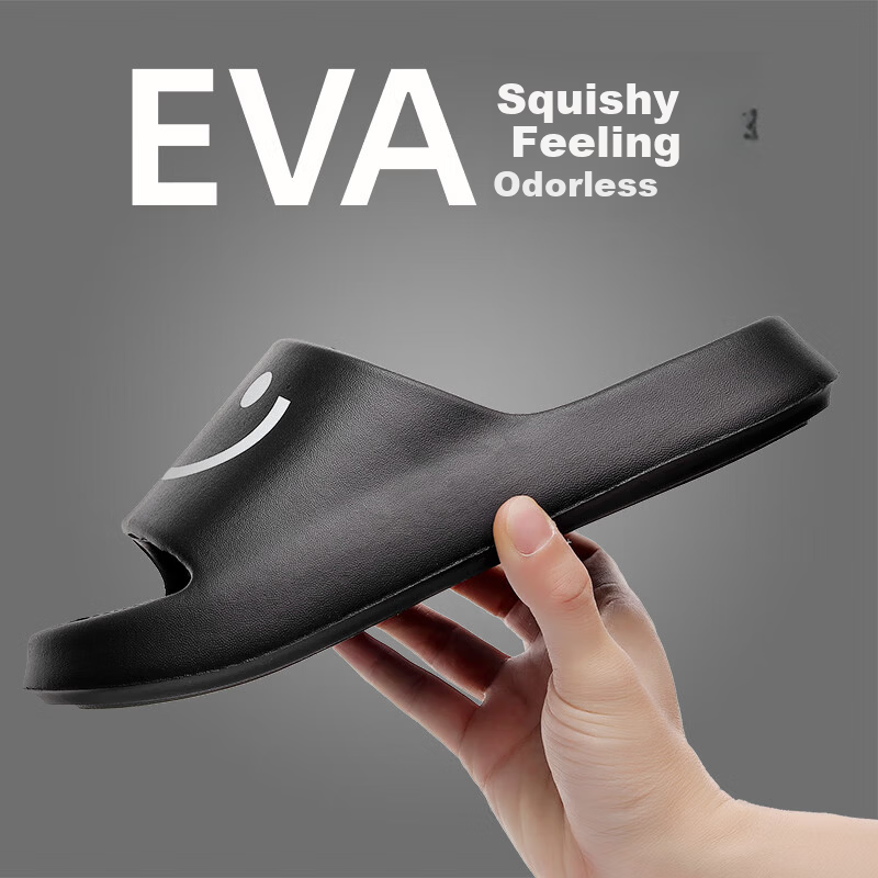 GUOLUOFEI Men's Summer Slippers Indoor Outdoor Bathroom Non-Slip Couple Slippers Women's Black Size 38-39