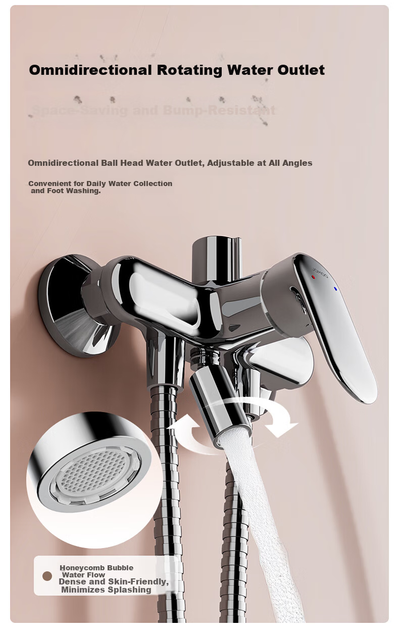 JOMOO Bright Silver Integrated Lifting Silicone Descaling Three-Function Split Shower Set Spray Gun Model 35324-592/1B-1 19