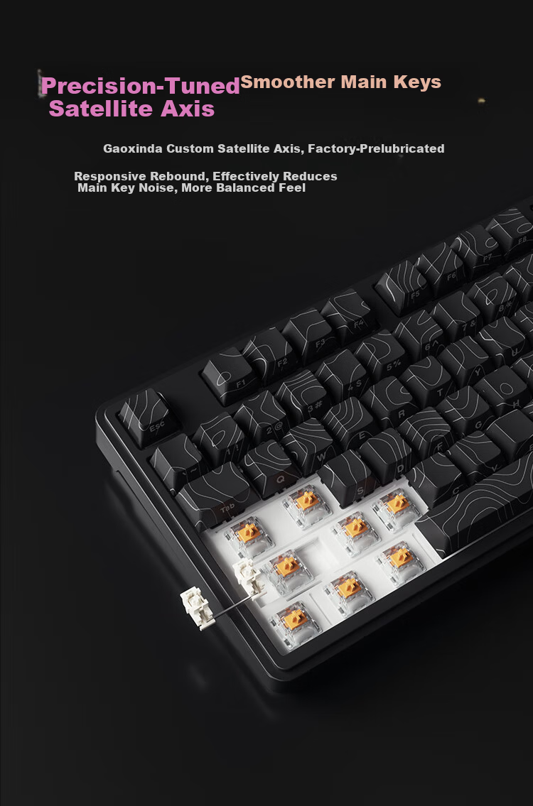 AUSDOM H87 Custom Mechanical Keyboard, Wireless Bluetooth Gasket Customization, 6-Layer Padded Side-Engraved Gaming E-Sports Office Keyboard, 10000mAh Blackberry Pink Side-Engraved Ultra-Fast Silver Switches 12
