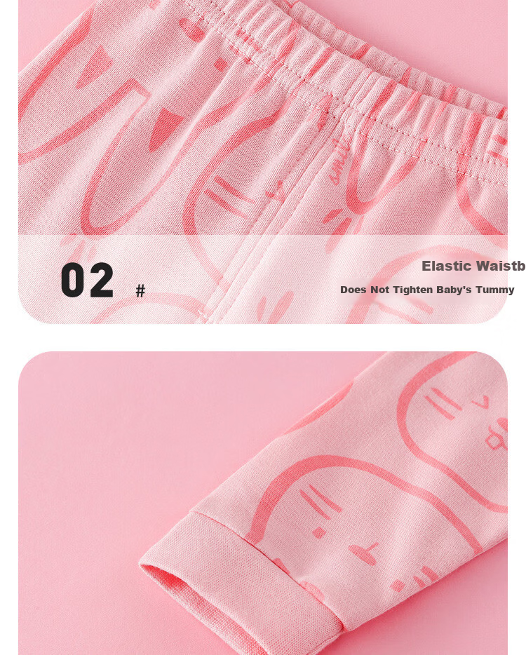 Doxiluka Children's Underwear Set Boys and Girls Baby Autumn Clothes Separate Pajamas Rabbit Fantasy [Pink] 130 11