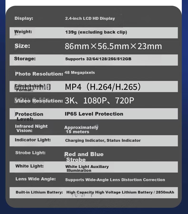 Zhunhang 4G Law Enforcement Recorder with GPS Beidou Positioning Remote Monitoring Audio Real-time Dispatch Camera G5-64G 17