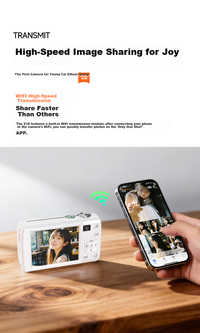 CAIZU 1/1.4 Inch Large Sensor Z18 Digital Camera 88MP Dual Camera Selfie 8K Video Professional CCD Compact Camera No Memory Card 22