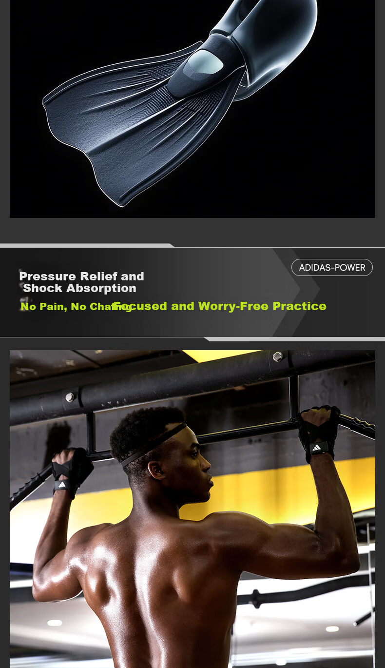 Adidas Men's Fitness Gloves Half Finger Training Weightlifting Pull-up Dumbbell Anti-Blister Workout Gloves 6
