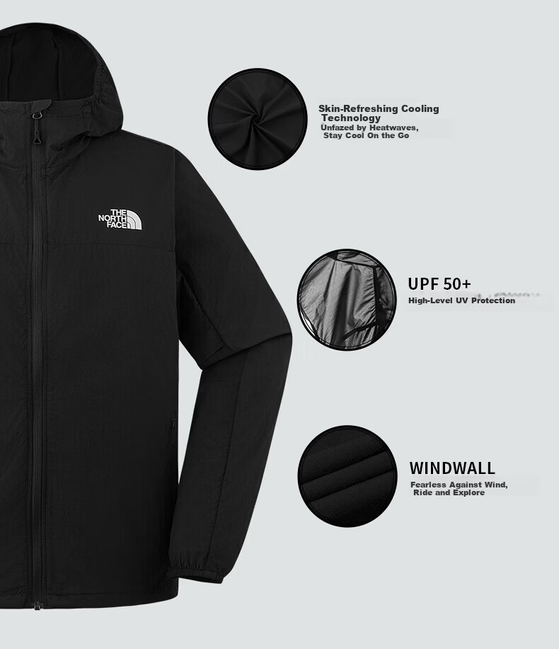 The North Face Men's Sun Chase Cooling Sun Protection Outdoor Multi-Functional Lightweight Windbreaker Jacket 87VY 6