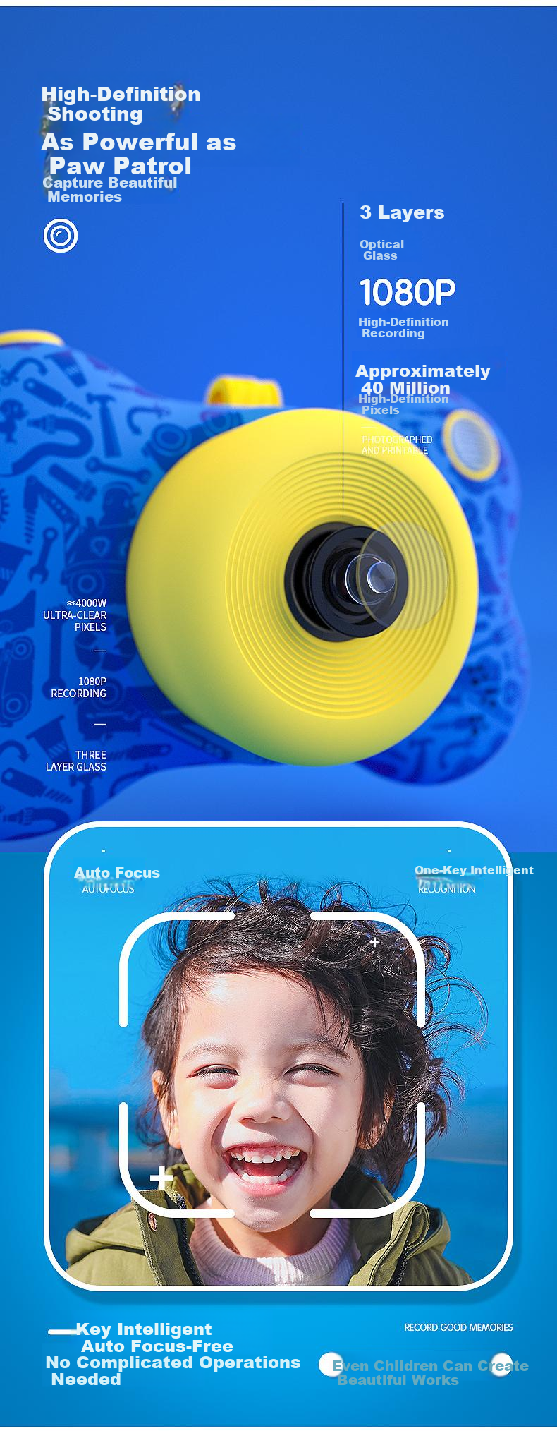 KIDDYCOLOR Paw Patrol Kids Digital Camera Photo Video Recorder Birthday Gift for Boys and Girls Ages 3-10 9