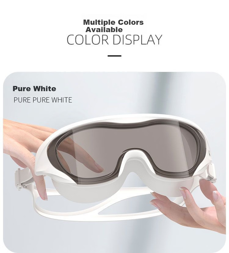 Keep Large Frame Men's Prescription Swimming Goggles HD Waterproof Anti-Fog All Black 300 9
