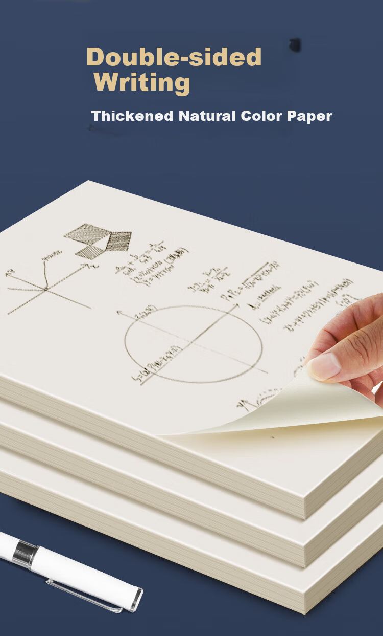 SIMAA Sectioned Draft Notebook Paper for Primary And Secondary School Students, Blank Thickened Math Practice Calculation Paper, 16K/38 Sheets, 5-Pack Learning Tool 5