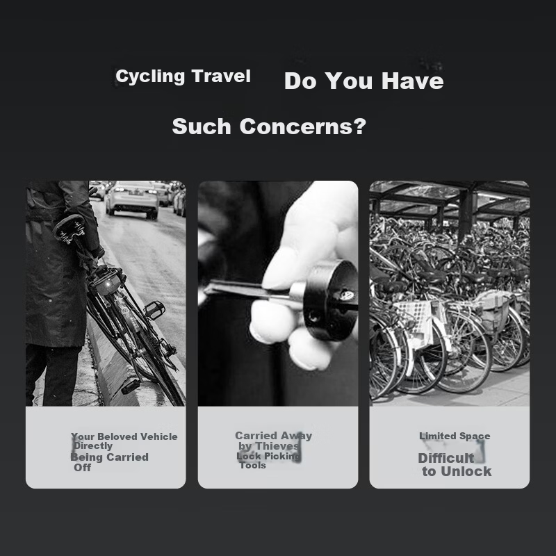 Huangchi Heavy-Duty Anti-Cut Chain Lock for Bicycle, Door, Glass Door, Electric Vehicle, Motorcycle, Anti-Theft