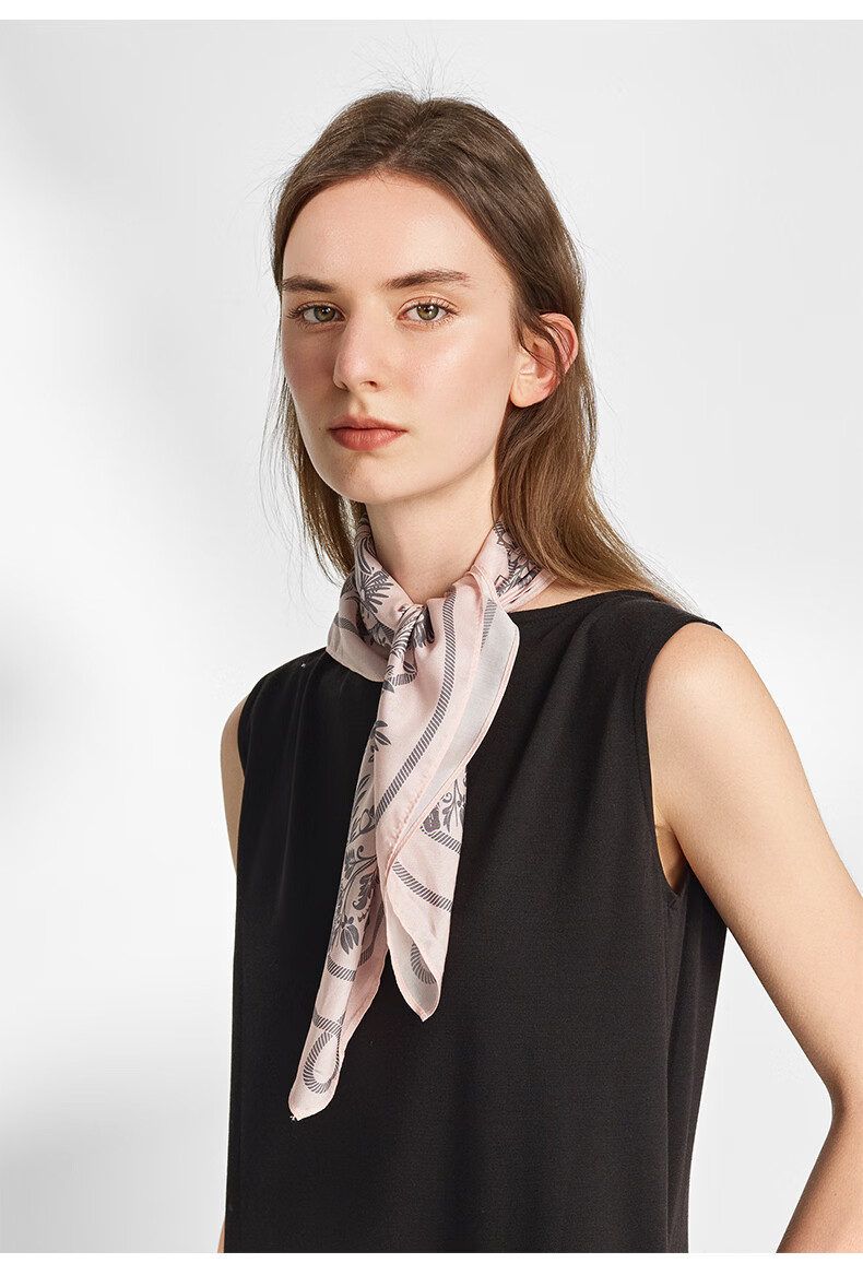 ELLE Modal Silk Scarf Women's Summer Fashion Versatile Casual Floral Print Square Neck Scarf New Gift 25