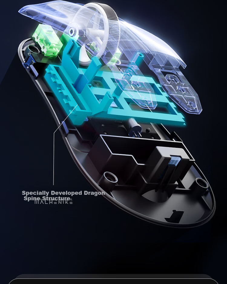 MACHENIKE G7 Lightweight Gaming Mouse Tri-Mode Connectivity Symmetrical Ergonomic Design Large Capacity Battery Long Battery Life Web Driver Black White 5