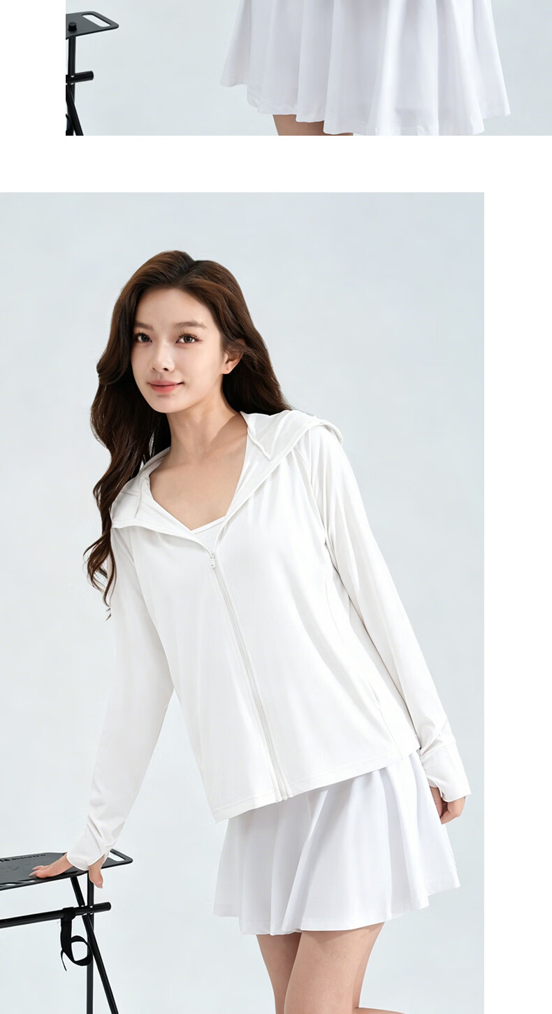 LangSha Women's Sunscreen Jacket Spring Summer Ice Silk Cooling UV Protection Breathable Comfortable Outdoor Skin Jacket 543 21