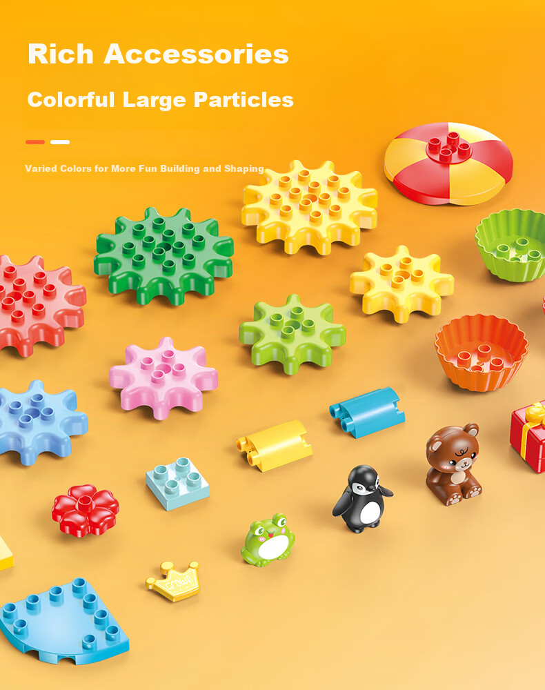 FEELO Compatible LEGO Large Building Blocks Children's Assembly Toy Carousel Y42036 Birthday Gift for Boys and Girls 8