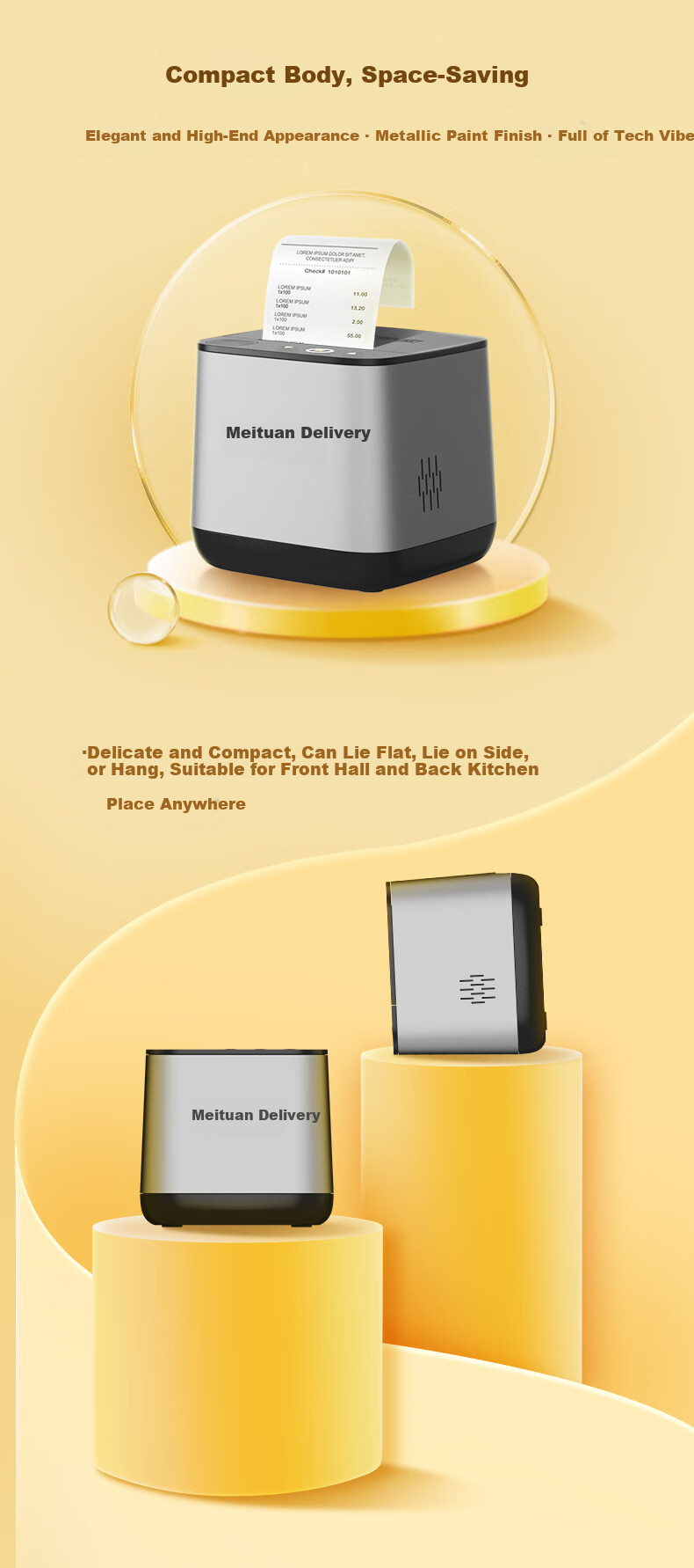 Meituan Takeout Printer, Fully Automatic Order Acceptance MT5C-AE, Automatic Paper Cutting, 4G Network Cable, Pharmacy And Restaurant Use, Hunger-Proof, Jingdong Takeout Cloud Printer with Voice Broadcast 3