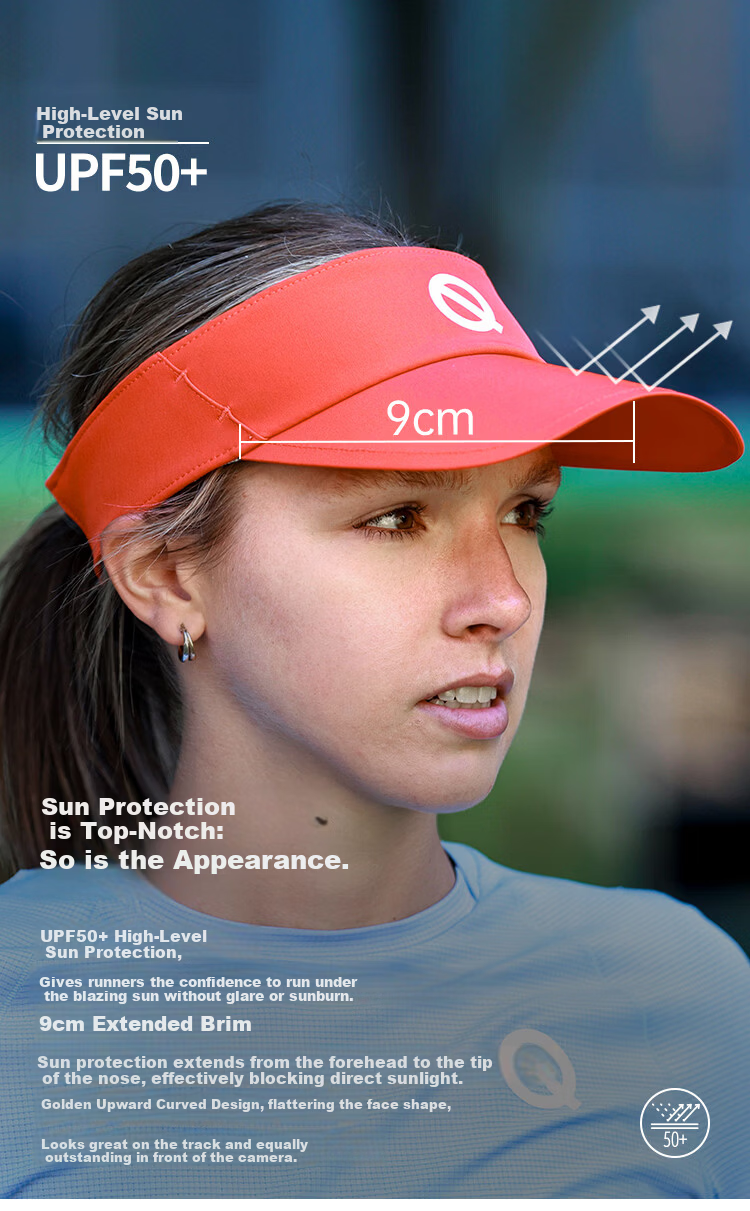 QINKUNG Running Visor Cap Black 8