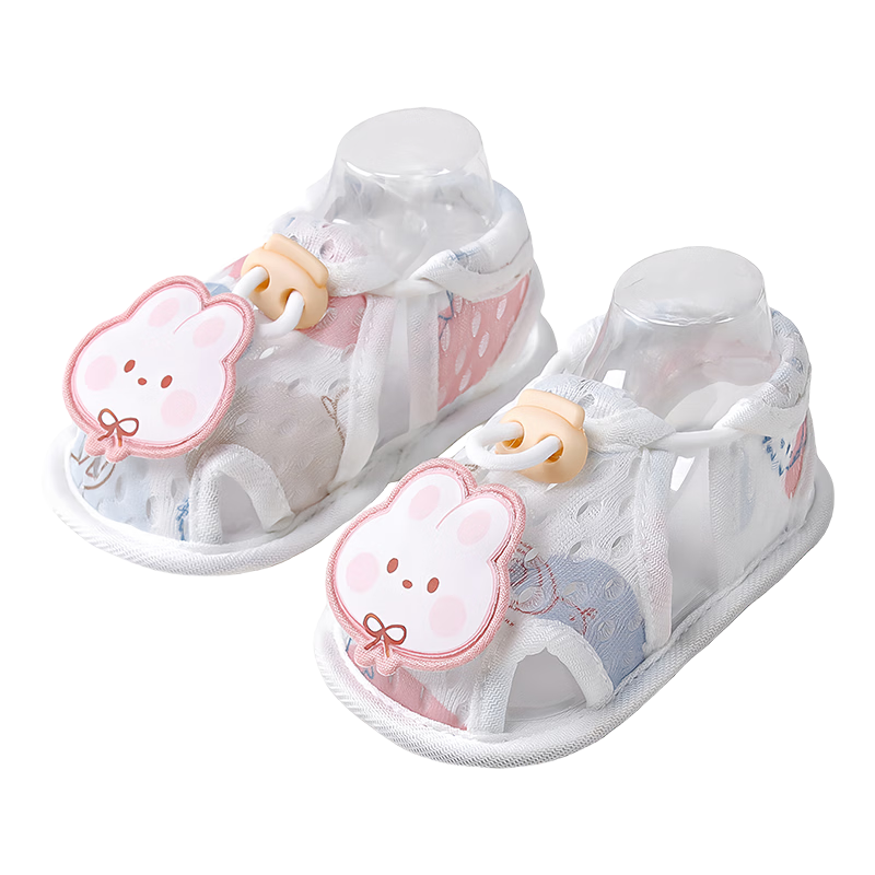 Aibao Baby Toddler Walking Shoes Summer Thin Mesh Floor Shoes Soft Sole Sandals Pre-Walking Shoes Rabbit S Size T290