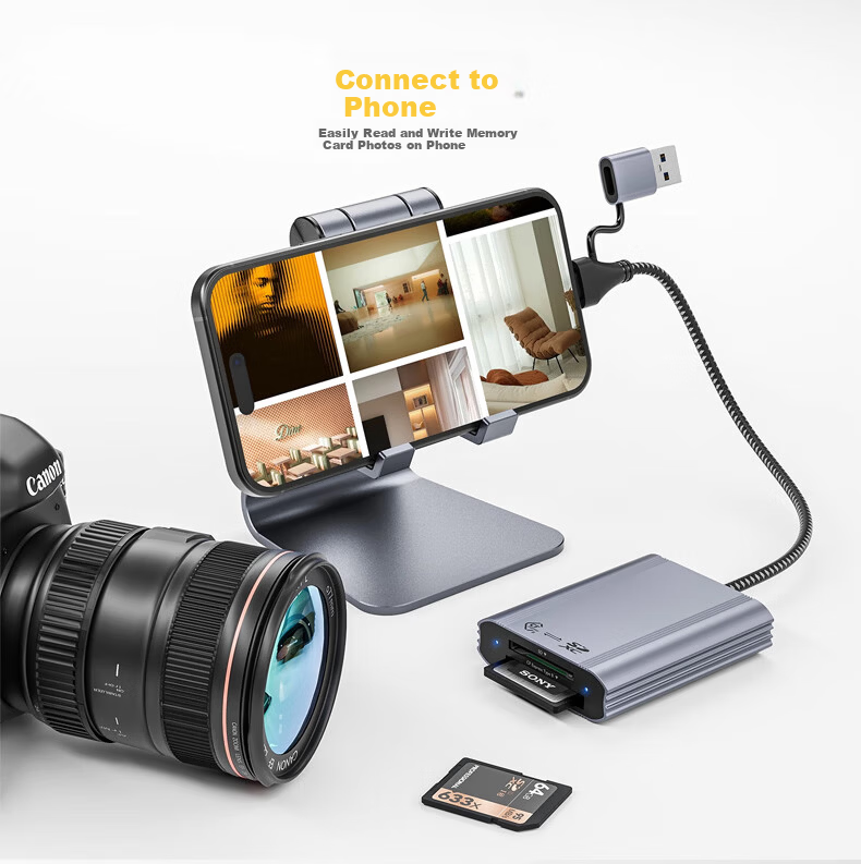 ShiliFan USB 3.2 CFexpress Type B Card Reader 10Gbps for Apple iPhone, Tianshuo, Canon, Nikon Camera Storage Cards 9