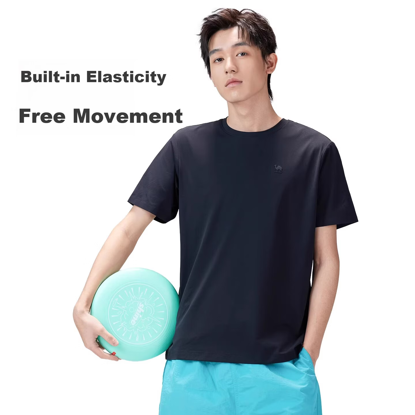 CAMEL Outdoor Quick-Dry T-Shirt Men Spring Summer 2026 Breathable Stretch 5A Antibacterial Hiking Sun Protection Top Women 1094