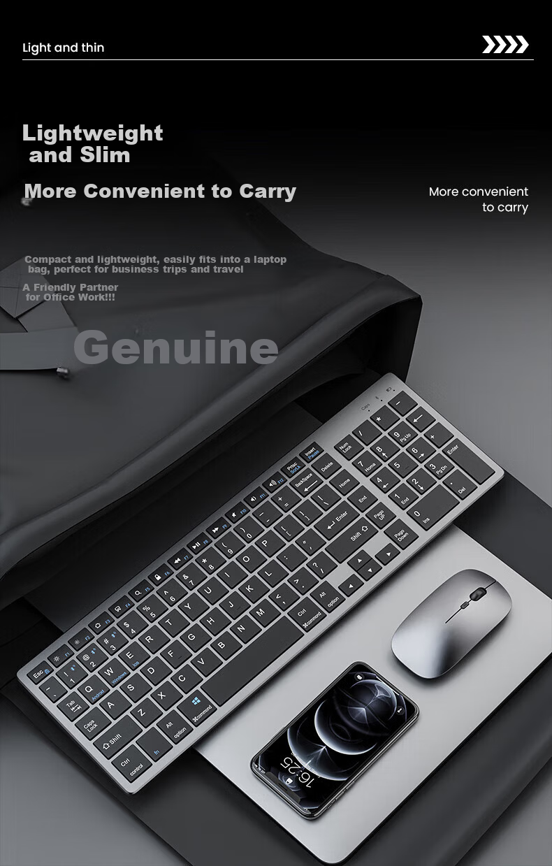 EWEADN Wireless Keyboard and Mouse Set Silent Bluetooth Dual-Mode Laptop Desktop Business Office Typing Portable Ultra-Thin Scissor-Switch 102-Key Rechargeable Keyboard and Mouse Combo 10