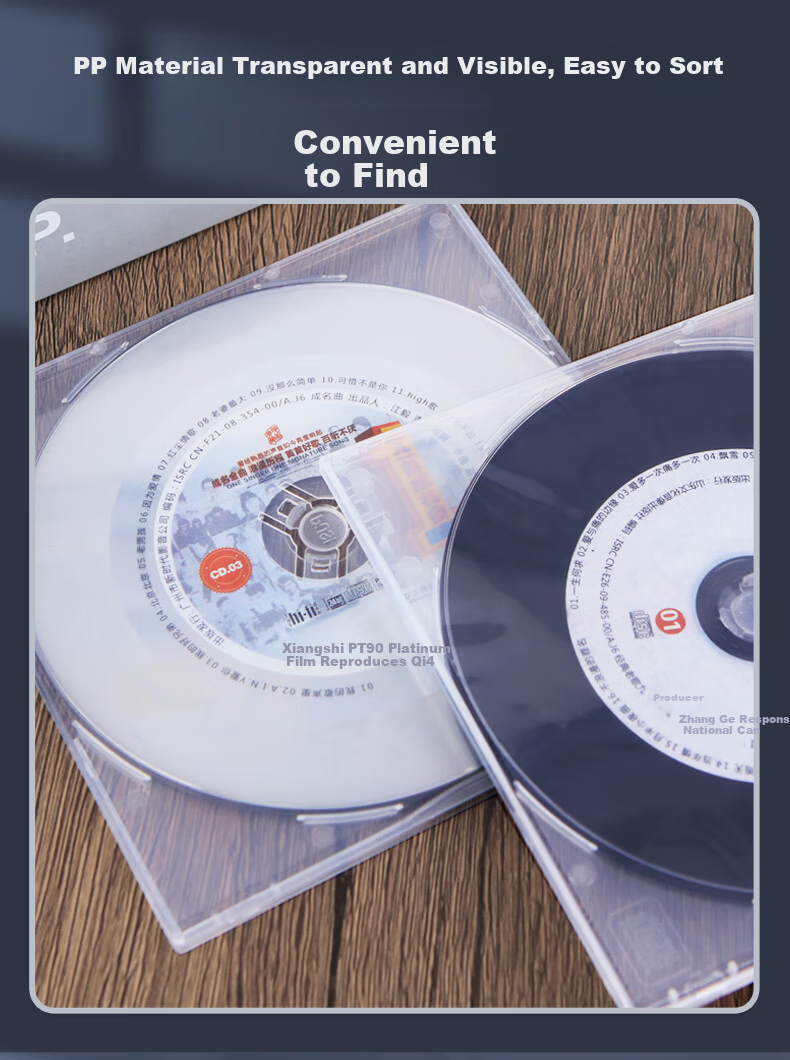 UBI Square CD Case Disc Storage Box Transparent Plastic CD DVD Sleeve Insert Cover 50pcs/Pack 9406 2