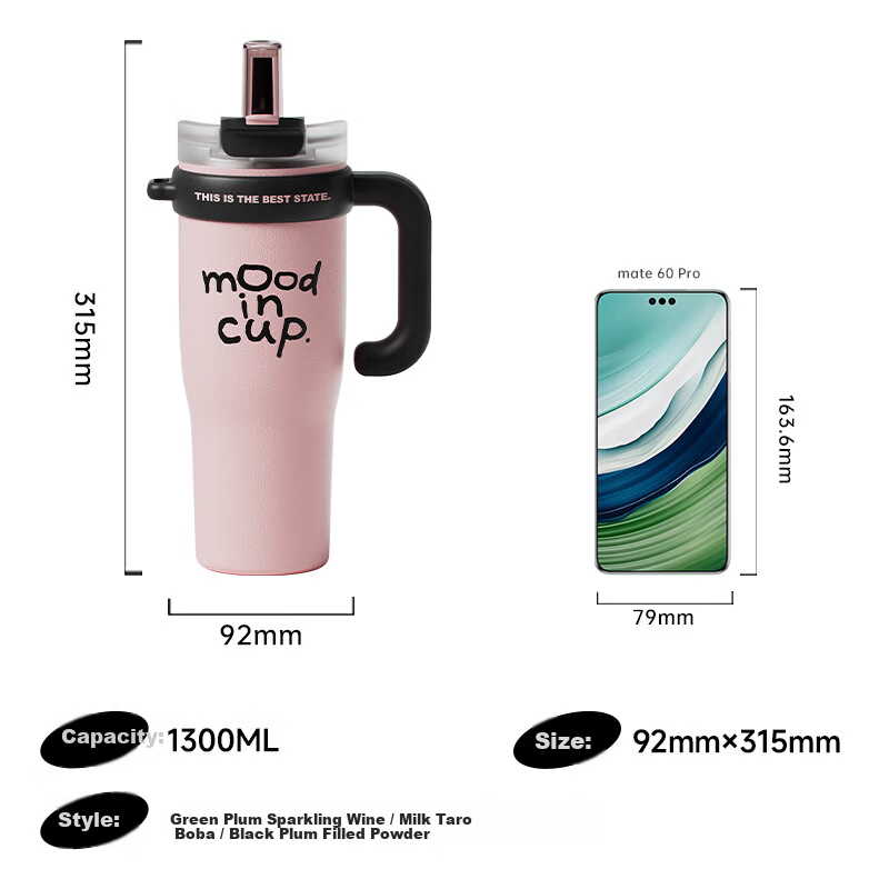 WUBO Insulated Water Bottle for Women Large Capacity Straw Cup High-Value Ice Mug Mother's Day Gift for Mom
